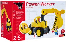 Gradbeni stroji - Bager Power Worker Digger + Figurine BIG delovni stroj 67 cm z gumiranimi kolesi od 2 leta_4
