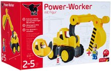 Utilaje construcție de jucărie - Excavator Power Worker Digger + Figurine BIG cu roți de cauciuc de la 2 ani_4