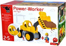 Stavebné stroje -  NA PREKLAD - Cargador de ruedas Power Worker + Figurilla BIG Máquina de trabajo 47 cm - ruedas de goma desde 2 años_13