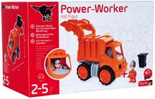 Kamioni - Smetlarsko vozilo Power Worker Garbage Truck+Figurine BIG s kantom za smeće i pokretnim elementima - gumirani kotači od 2 godine_3