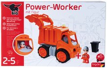 Nákladní auta - Popelářské auto Power Worker Garbage Truck + Figurine BIG s popelnicí a pohyblivé části – gumová kola od 2 let_8