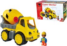 Stavebné stroje - Domiešavač auto Power Worker cement Mixer + Figurine BIG s pohyblivými časťami a gumené kolesá od 2 rokov_1