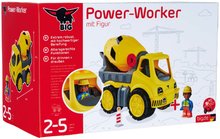 Stavebné stroje - Domiešavač auto Power Worker cement Mixer + Figurine BIG s pohyblivými časťami a gumené kolesá od 2 rokov_5