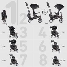 Tricicli dai 6 mesi - Triciclo pieghevole e passeggino STR7 Urban 7in1 smarTrike nero con sedile reversibile TouchSteering con ruote in EVA dai 6 mesi_17