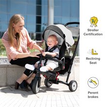Tricikli za djecu od 10 mjeseci - Tricikl i kolica sklopivi STR7J Warm Grey 7u1 smarTrike sivi s preklopnom sjedalicom Touch Steering s EVA kotačima od 6 mjes_10