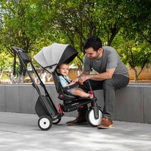 Tricikli za djecu od 10 mjeseci - Tricikl i kolica sklopivi STR7J Warm Grey 7u1 smarTrike sivi s preklopnom sjedalicom Touch Steering s EVA kotačima od 6 mjes_3