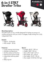 Tricikli za djecu od 10 mjeseci - Tricikl i kolica sklopivi STR7J Warm Grey 7u1 smarTrike sivi s rotirajućom preklopnom sjedalicom Touch Steering s EVA kotačima od 6 mjes_10