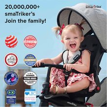 Tricikli za djecu od 10 mjeseci - Tricikl i kolica sklopivi STR7J Warm Grey 7u1 smarTrike sivi s preklopnom sjedalicom Touch Steering s EVA kotačima od 6 mjes_22
