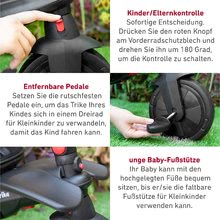 Kinderdreiräder ab 6 Monaten - Dreirad und Kinderwagen faltbar STR7 Urban 7in1 smarTrike Jeans mit Klappsitz TouchSteering mit EVA-Rädern ab 6 Monaten_3