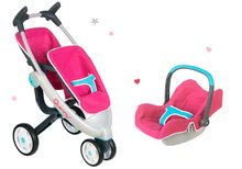 Cărucioare pentru păpuși seturi - Set cărucior gemeni Maxi Cosi&Quinny Smoby (mâner de împins 70 cm) şi scaun de maşină_3