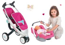 Cărucioare pentru păpuși seturi - Set cărucior gemeni Maxi Cosi&Quinny Smoby (mâner de împins 70 cm) şi scaun de maşină_6