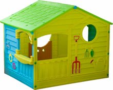 Kućice za djecu - PalPlay 300-0560 Detský domček HAPPY HOUSE ZELENÝ S KVETINKAMI, 130*111*115 cm _0