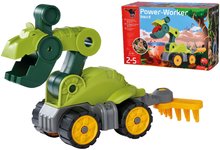 Stavebné stroje - Bager pracovný stroj Power Worker Mini Dino T-Rex BIG s pohyblivými časťami a hrable na piesok od 24 mes_0