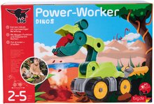 Engins de construction - Machine de chantier Power Worker Mini Dino T-Rex BIG Avec des pièces mobiles et une pelle à sable à partir de 24 mois_3