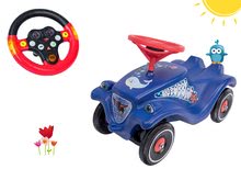 Seturi babytaxiuri - Set babytaxiu maşină Ocean BIG Bobby Car Classic albastru şi volan interactiv cu sunet şi lumină de la 12 luni_11