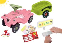 Rutschfahrzeuge Sets - Set Rutscher Auto Flower BIG Bobby Car Klassisch rosa und Anhänger Trolley mit Kennzeichen ab 12 Monaten_23
