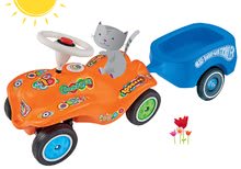 Seturi babytaxiuri - Babytaxiu maşină Retro-Look New Bobby Car BIG portocaliu+remorcă albastră de la 12 luni_12