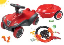 Odrážadlá sety - Set odrážadlo auto Next Bobby Car BIG červené a interaktívny zvukový volant a prívesný vozík od 12 mes_26