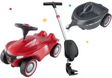 Babytaxiuri de la 12 luni - Set babytaxiu Bobby Car Neo BIG roșu cu sunete, roți de cauciuc cu 3 straturi cu remorcă ovală mâner parental și spătar ergonomic_0