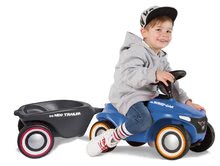 Babytaxiuri de la 12 luni - Set babytaxiu Bobby Car Neo BIG albastru cu sunete, cu roată din cauciuc cu 3 straturi cu remorcă ovală mâner parental și spătar ergonomic_0