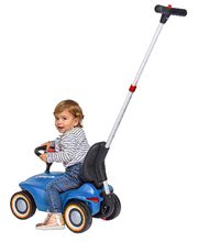 Babytaxiuri de la 12 luni - Set babytaxiu Bobby Car Neo BIG albastru cu sunete, cu roată din cauciuc cu 3 straturi cu remorcă ovală mâner parental și spătar ergonomic_1