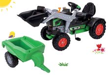 Detské šliapacie vozidlá sety - Set šliapací traktor nakladač Jim Turbo BIG s interaktívnym volantom a s prívesom_18