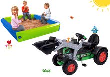 Detské šliapacie vozidlá sety - Set šliapací traktor nakladač Jim Turbo BIG s interaktívnym volantom a pieskoviskom_14