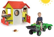 Otroška vozila na pedala kompleti - Komplet traktor na pedala Jim Loader BIG z nakladalnikom in prikolico in hišica My House_38