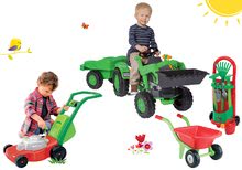 Dětská šlapací vozidla sety - Set šlapací traktor Jim Loader s nakladačem a přívěsem a kolečko se sekačkou a zahradním nářadím_20