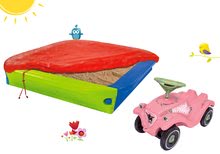Seturi de nisipare - Set nisipar BIG cu prelată și babytaxiu maşină Flower Bobby Car Classic cu claxon de la 12 luni_8