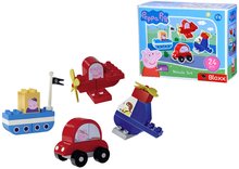 Stavebnice ako LEGO -  NA PREKLAD - Juego de vehículos Peppa Pig PlayBig Bloxx BIG Set de Stavebnica Conjunto de 4 medios de transporte de 24 piezas de 1,5-5 años._6