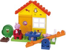 Stavebnice ako LEGO - Stavebnica Peppa Pig Garden House PlayBig Bloxx BIG domček s posedením a hojdačkou 2 postavičky 26 dielov od 1,5-5 rokov_2