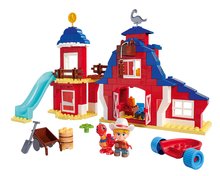 Kocke BIG-Bloxx kot lego - Kocke Dino Ranch Clubhouse PlayBig Bloxx BIG hišica s toboganom in 2 figuricama 168 delčkov od 1,5-5 leta_1