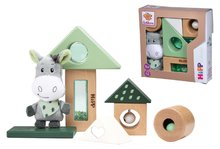 Drewniane zabawki edukacyjne - Drewniane kostki dydaktyczne z dźwiękiem Baby HIPP Sound Blocks Eichhorn z pluszowym osiołkiem 8 części od 12 miesięcy_1