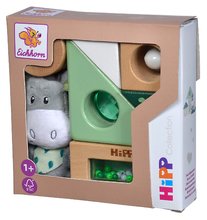 Jucării pentru dezvoltarea abilitătii copiiilor - Cuburi didactice din lemn cu sunet Baby HIPP Sound Blocks Eichhorn cu măgar de pluș 8 piese de la 12 luni_2