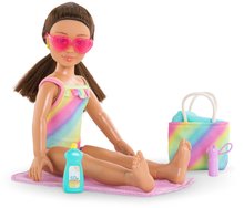 Lalki od 4 roku życia - Lalka Luna at the Beach Set Corolle Girls z długimi brązowymi włosami 28 cm 5 akcesoriów od 4 lat_1