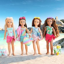 Bábiky od 4 rokov - Bábika Luna Beach Set Corolle Girls s dlhými hnedými vlasmi 28 cm 5 doplnkov od 4 rokov_7
