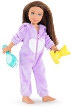 Lalki od 4 roku życia - Lalka Luna Pyjama Party Set Corolle Girls z długimi brązowymi włosami 28 cm 7 akcesoriów od 4 lat_1