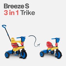 Tricikli za djecu od 10 mjeseci - Tricikl s držačem za bočicu Breeze S Multi 3u1 SmarTrike s ublaživačem vibracija i slobodnim hodom žuto plavi od 10 mjes_1