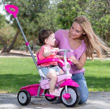 Triciclete de la 10 luni - Tricicletă cu tijă de ghidare Lollipop Pink SmarTrike cu amortizor și roată liberă roz de la 10 luni_0