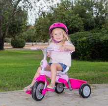 Rowerki trójkołowe od 10 miesiąca - Rowerek trójkołowy z prowadnicą Lollipop Pink SmarTrike z tłumikiem i wolnobiegiem różowy od 10 miesięcy_1