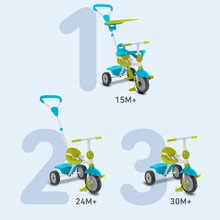 Tříkolky od 10 měsíců - Tříkolka Zip Blue Plus 3in1 TouchSteering SmarTrike EVA gumová kola modrá od 10 měsíců_0
