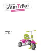 Tricikli od 10. meseca - Tricikel Zip Plus 3v1 Touch Steering smarTrike rožnati EVA gumirana kolesa od 10 mes_3