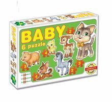 Puzzle pre najmenších - Baby puzzle Zvieratká a dopravné prostriedky Dohány 6-obrázkové od 24 mes_0