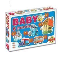 Puzzle pre najmenších - Baby puzzle Zvieratká a dopravné prostriedky Dohány 6-obrázkové od 24 mes_6