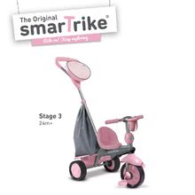 Tricikli za djecu od 10 mjeseci - SMART TRIKE 6500200 Trojkolka SWING 4v1 PINK TouchSteering s tlmičom a voľnobehom + UV filter ružovo-šedá od 10-36 mesiacov _2