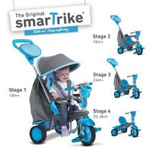 Tricikli za djecu od 10 mjeseci - SMART TRIKE 6500300 Trojkolka SWING 4v1 BLUE TouchSteering s tlmičom a voľnobehom + UV filter  modro-šedá od 10-36 mesiacov _0