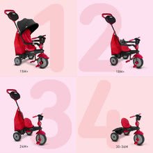 Triciclete de la 10 luni - Triciletă SWING DLX 4in1 Red TouchSteering smarTrike cu amortizor rulare liberă+cu filtru UV roşu-negru de la 10 luni_1