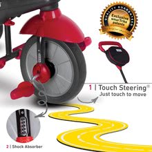 Triciklik 10 hónapos kortól - Tricikli SWING DLX 4in1 Red TouchSteering smarTrike lengéscsillapítóval szabadonfutó + UV védelem piros-fekete 10 hó-tól_0