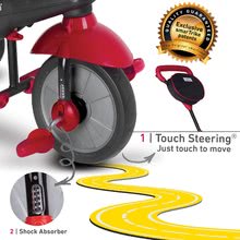 Triciclete de la 10 luni - Triciletă SWING DLX 4in1 Red TouchSteering smarTrike cu amortizor rulare liberă+cu filtru UV roşu-negru de la 10 luni_0